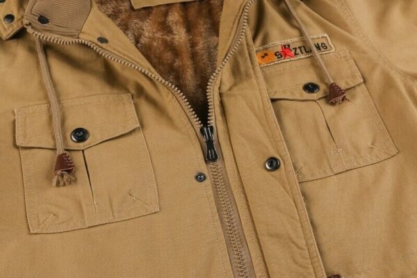 Men's Outdoor Casual Loose Stand Collar Hooded Cotton Jacket - Image 6