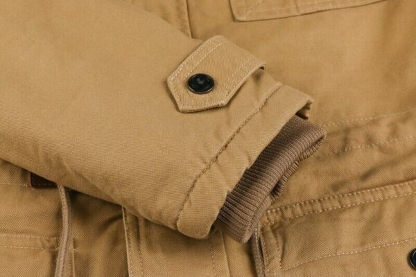 Men's Outdoor Casual Loose Stand Collar Hooded Cotton Jacket - Image 7