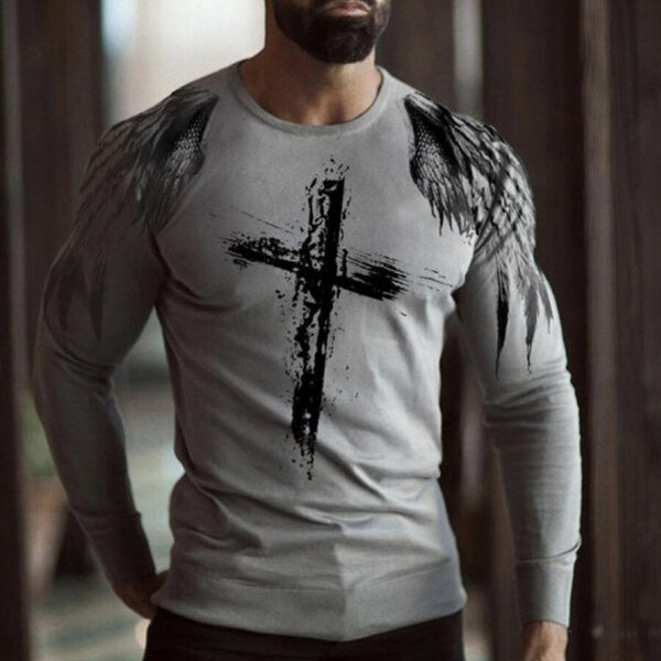 Gray Casual Crew Neck Shirts & Tops - Image 6