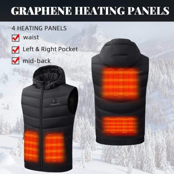 Men's Heated Down Vest 7.4V With Detachable Hood - Image 3