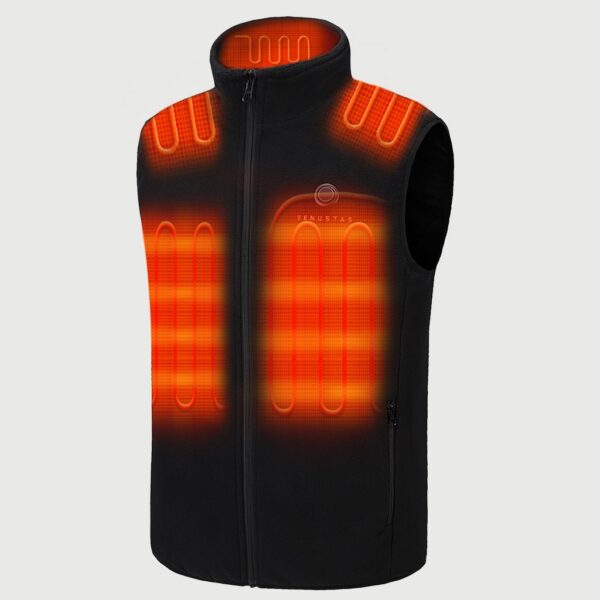 Men's Fleece Heated Vest 7.4V Lightweight Insulated Electric Vest (Battery Pack Excluded) - Image 2