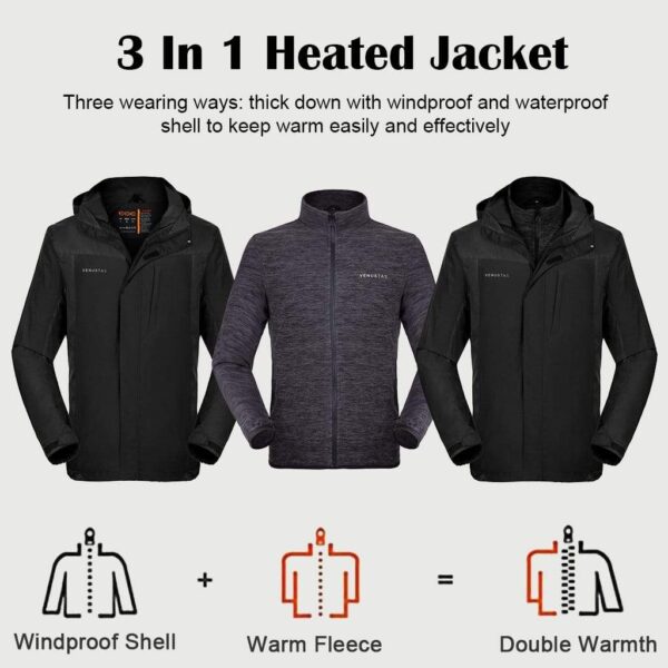 Men's 3-in-1 Heated Jacket 5V - Image 3