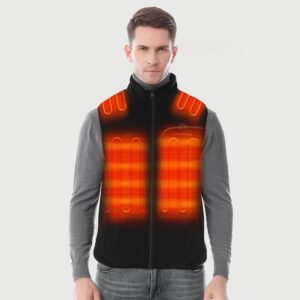 Men's Fleece Heated Vest 7.4V Lightweight Insulated Electric Vest (Battery Pack Excluded)