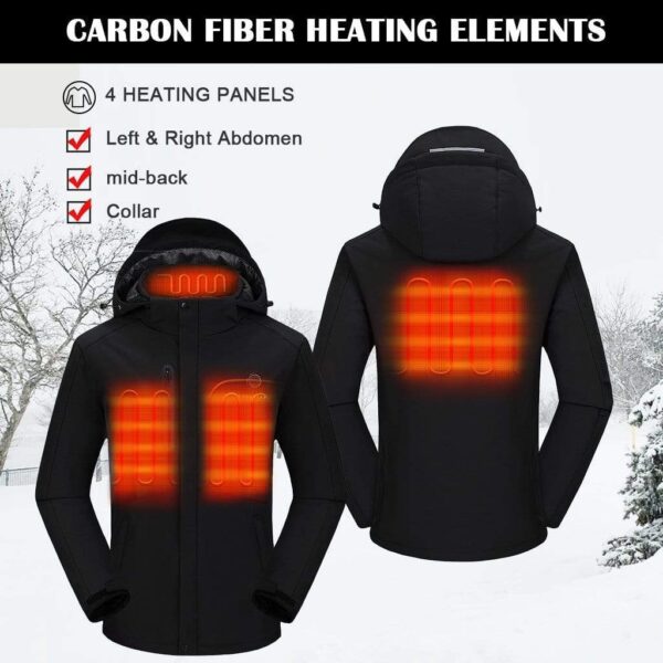 Men's Heated Jacket 5V with Detachable Hood - Image 4