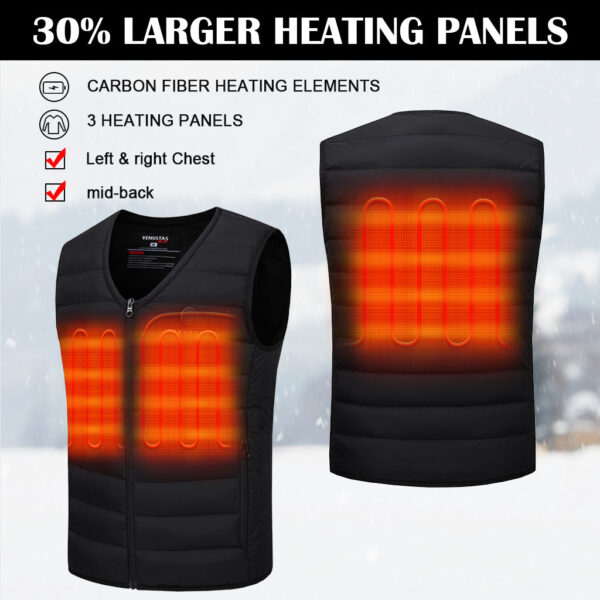 Venustas Heated Vest 7.4V With V-neck For Men L - Image 3
