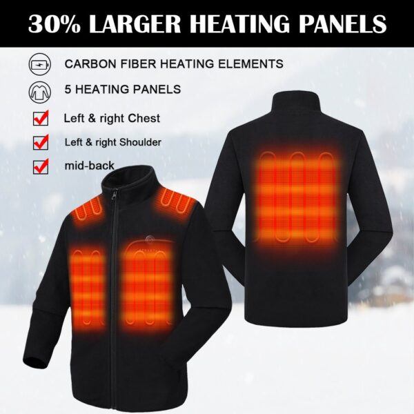Zipper up Heated Fleece Jacket for Men 7.4V - Image 3