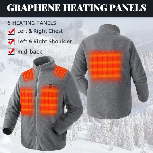 Zipper up Heated Fleece Jacket for Men 7.4V - Image 9