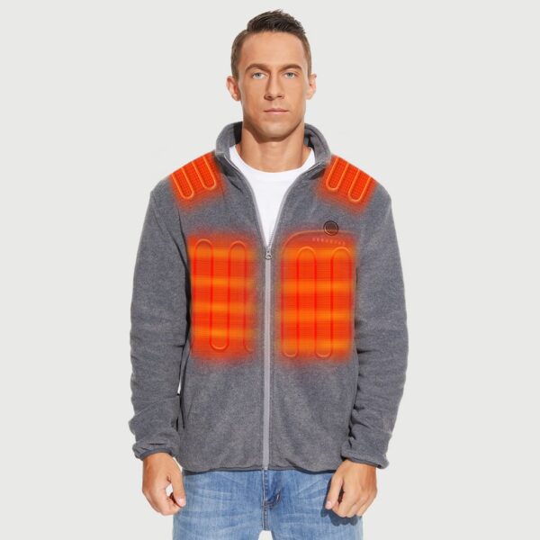 Zipper up Heated Fleece Jacket for Men 7.4V - Image 7