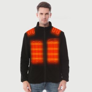 Zipper up Heated Fleece Jacket for Men 7.4V